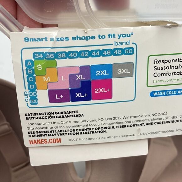 Hanes Signature Invisible Embrace Lightweight Smooth Support Wirefree Bra Sz 3XL - Picture 8 of 8